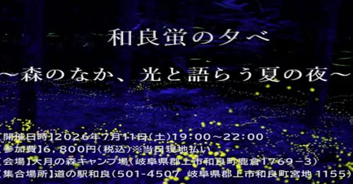 和良蛍の夕べ～森のなか、光と語らう夏の夜～のアイキャッチ画像